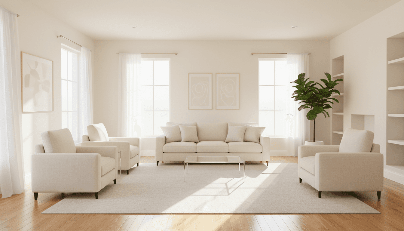 Bright, spotless living room after professional end of tenancy cleaning in Milton Keynes
