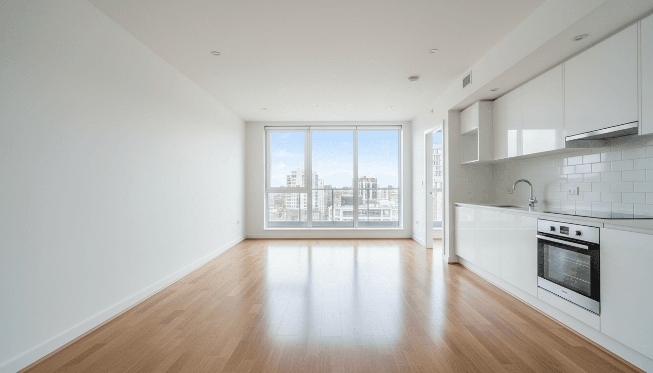 Bright empty apartment after professional end of tenancy cleaning