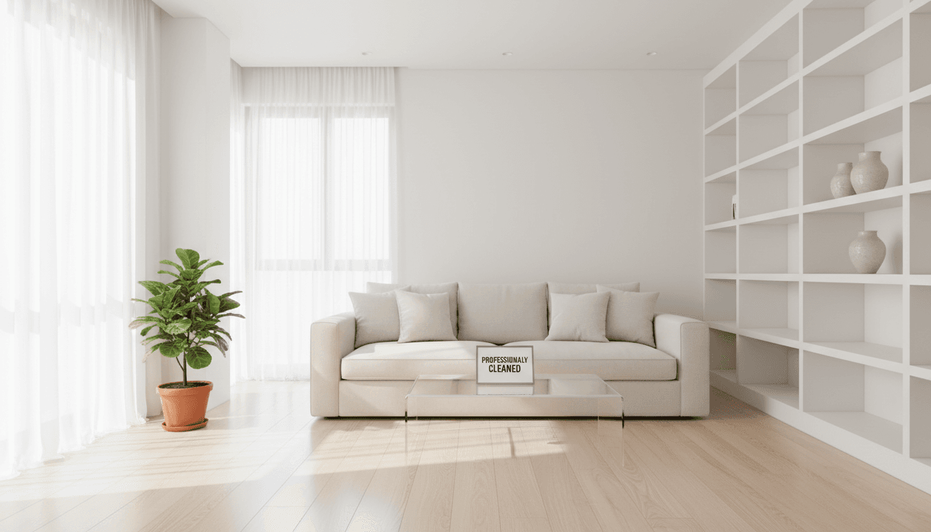 Spotless living room after an end of tenancy clean