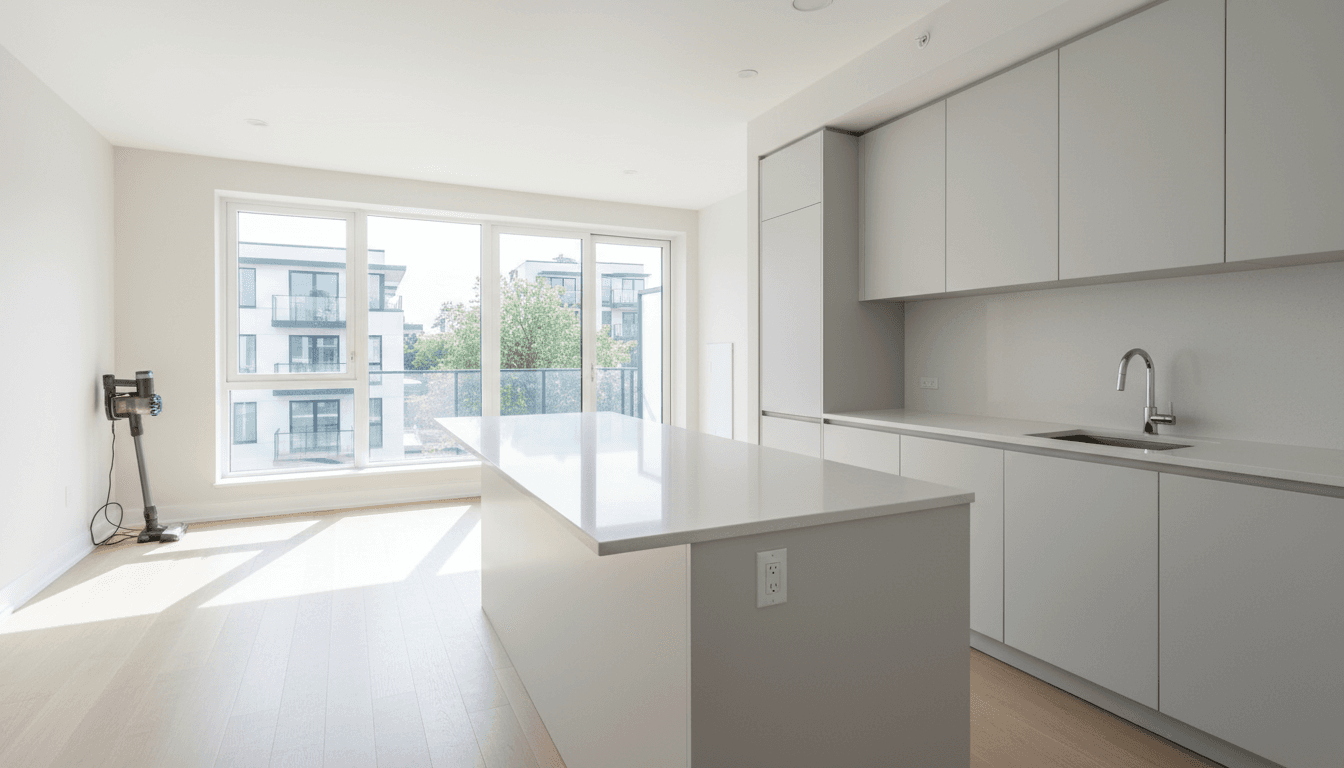 Bright, naturally lit empty flat interior after a professional end-of-tenancy clean