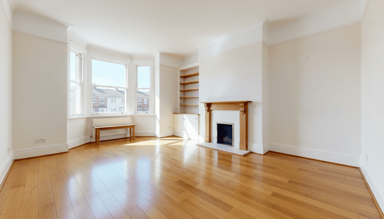Bright empty living room in a Luton rental flat after professional end of tenancy cleaning