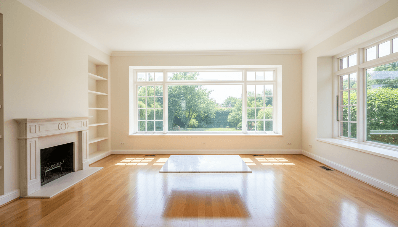 Pristine, move-in-ready living room after professional cleaning